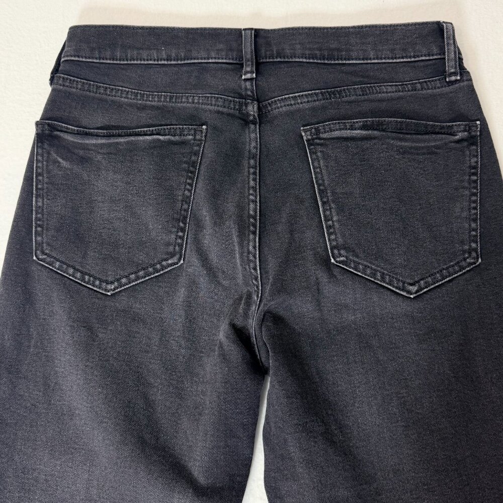 Gap Vintage Slim High Rise Black Denim Jeans Frayed Hem Womens Size 29 Petite - Picture 6 of 13